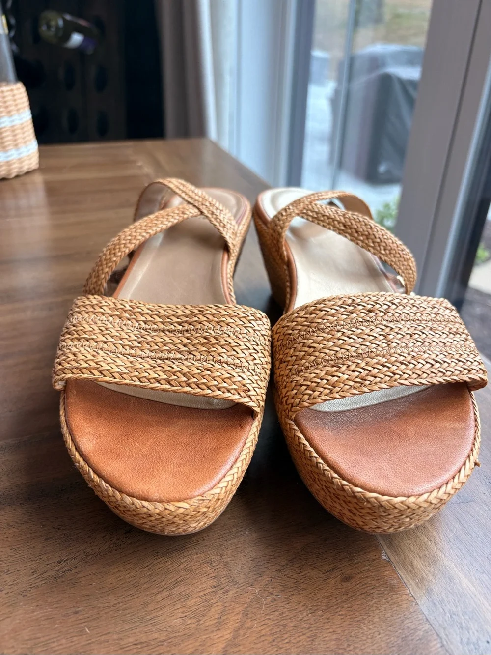Stuart Weitzman Barbados Braided Wedge Sandal - Tan - Picture 3 of 12